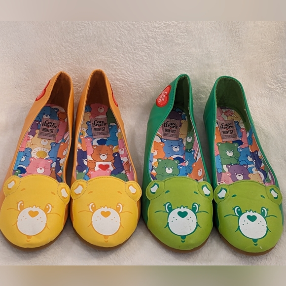 NEW RARE Good Luck Care Bear Iron Fist Green Ballet Flats US 10 11 UK 43 - Picture 3 of 16